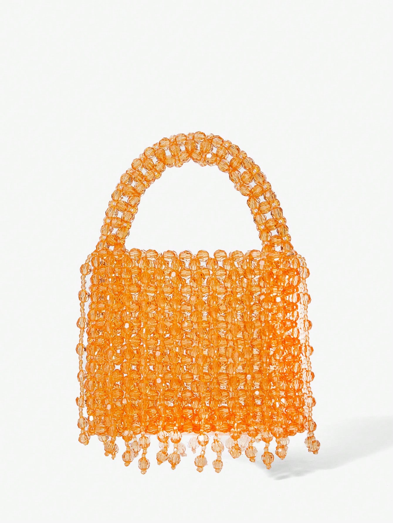 SHEIN BAE Женская модная и простая оранжевая сумочка с кисточками из бисера, апельсин