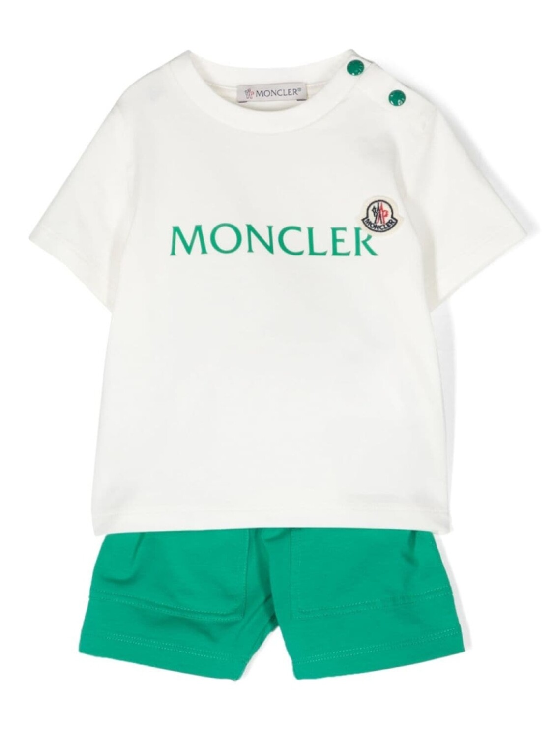 

Moncler Enfant комплект из футболки и шорт с логотипом, белый