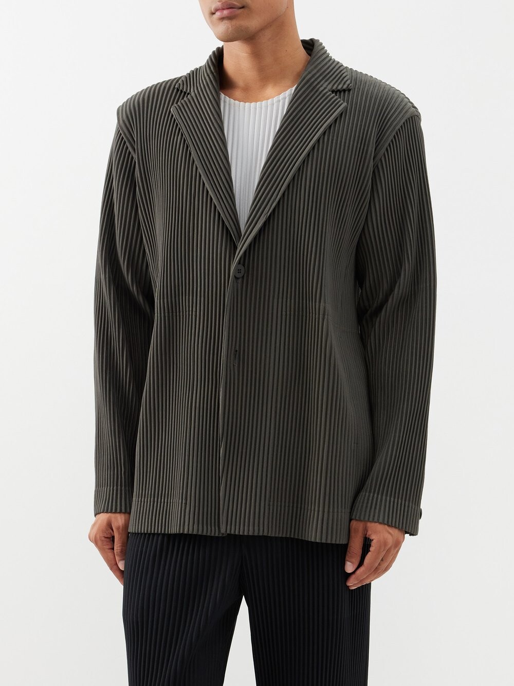 

Блейзер с техническими складками Homme Plissé Issey Miyake, зеленый