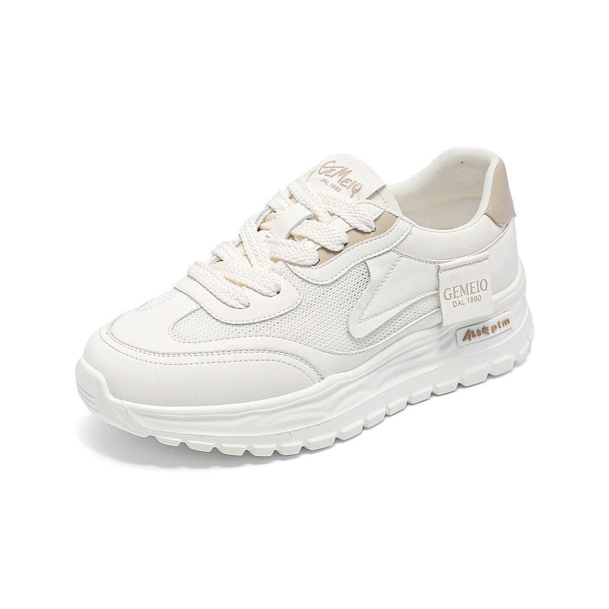

Кроссовки женские толстые низкие Gemeiq, цвет White/Apricot