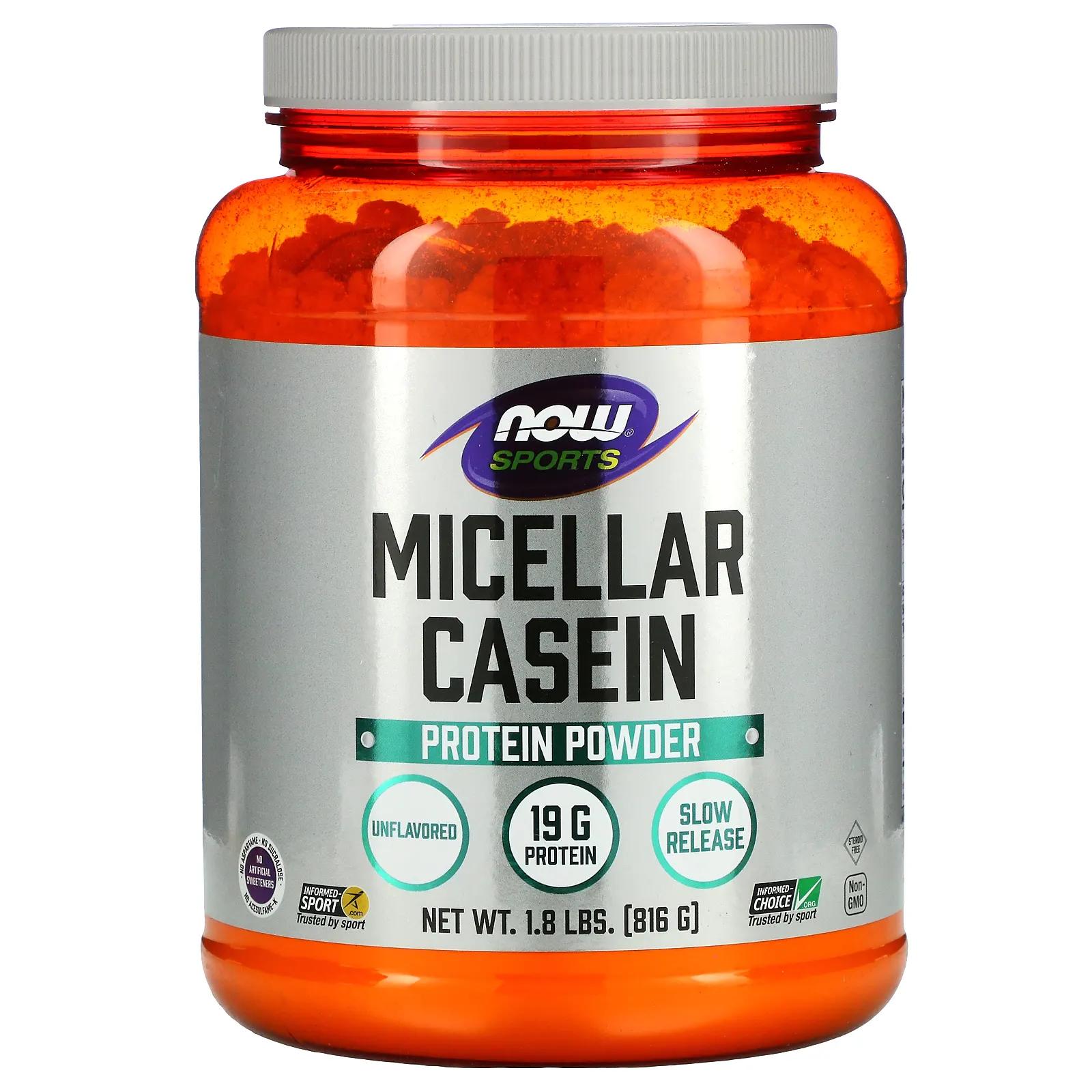 протеин now instantized micellar casein 816 гр натуральный Now Foods Sports Instantized Micellar Casein 1.8 lbs