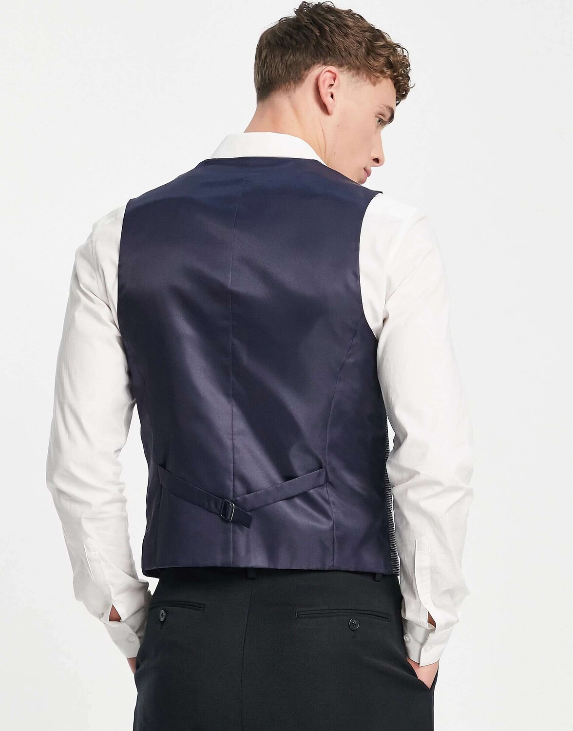 

Темно-синий узкий жилет ASOS