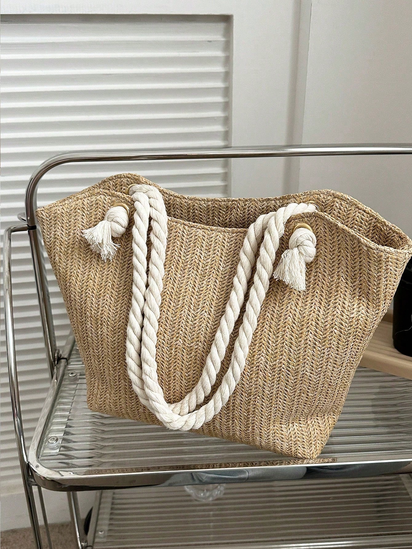 Новая минималистичная однотонная летняя соломенная сумка для женщин, хаки