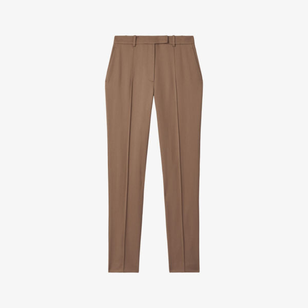 

Узкие тканые брюки wren со средней посадкой Reiss, цвет mink neutral