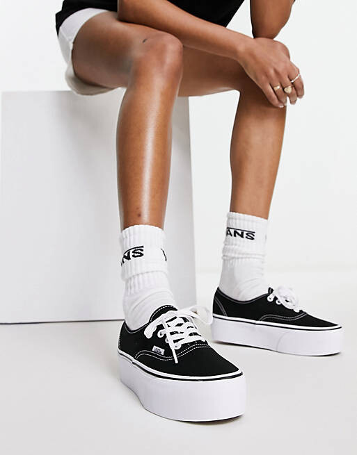 

Черно-белые кроссовки Vans Authentic Stackform Platform