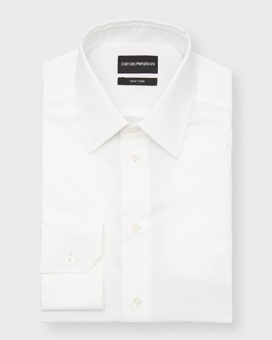 

Мужская классическая рубашка из хлопка с заостренным воротником Emporio Armani