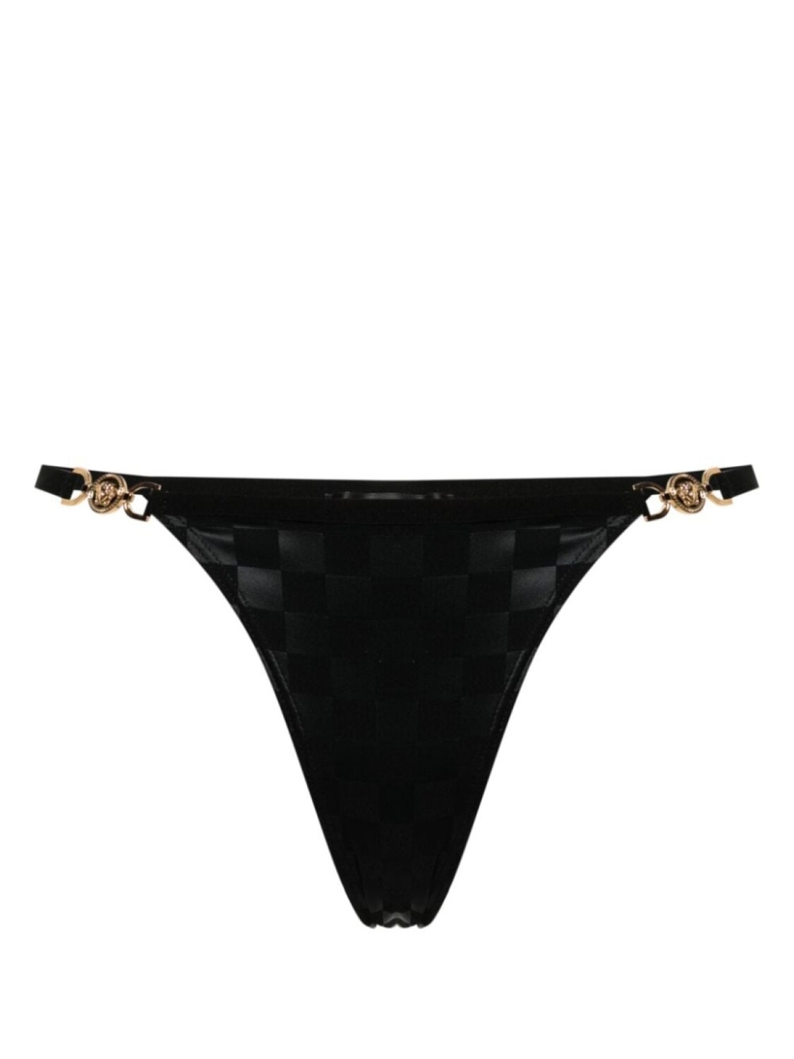 

Versace клетчатые трусы-стринги с узором Medusa, черный