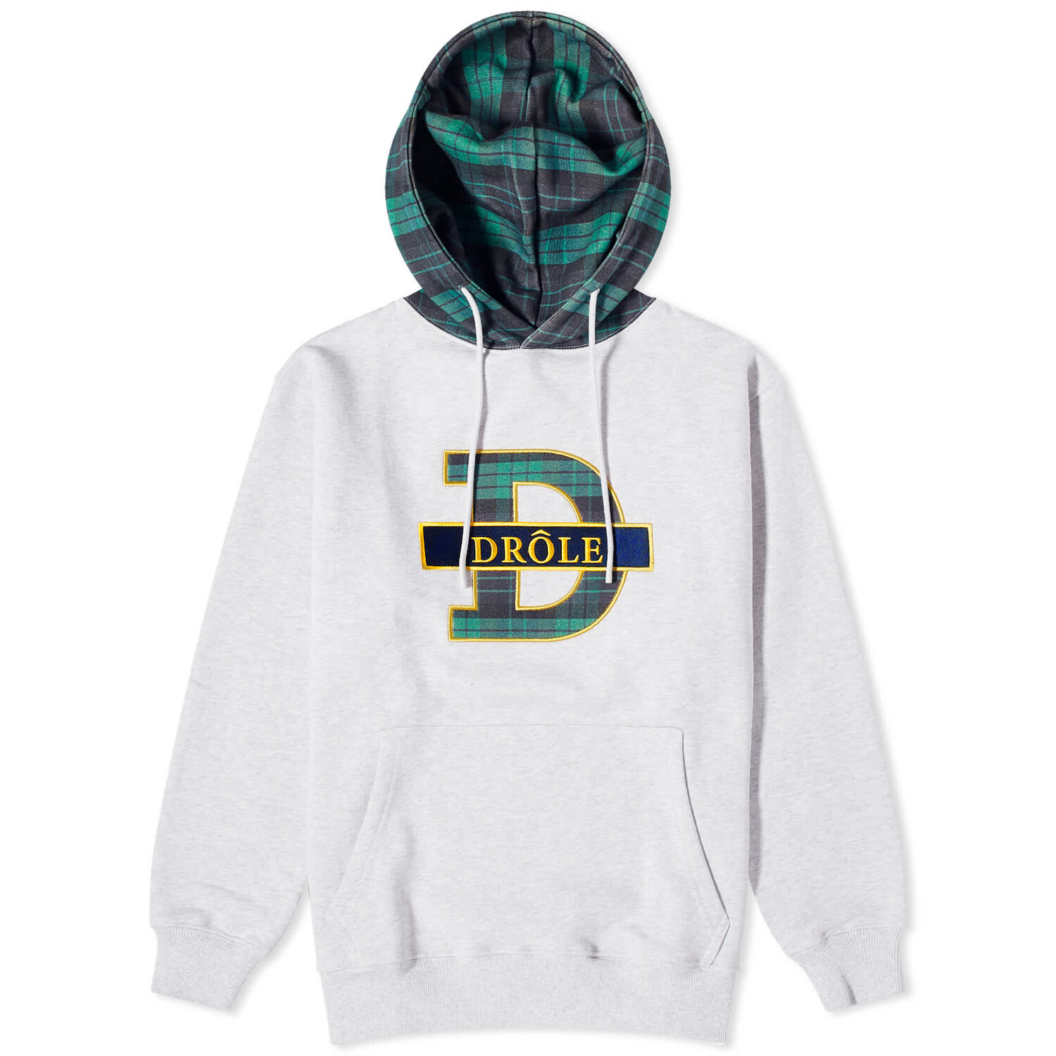 

Худи Drôle De Monsieur Tartan Hood, серый