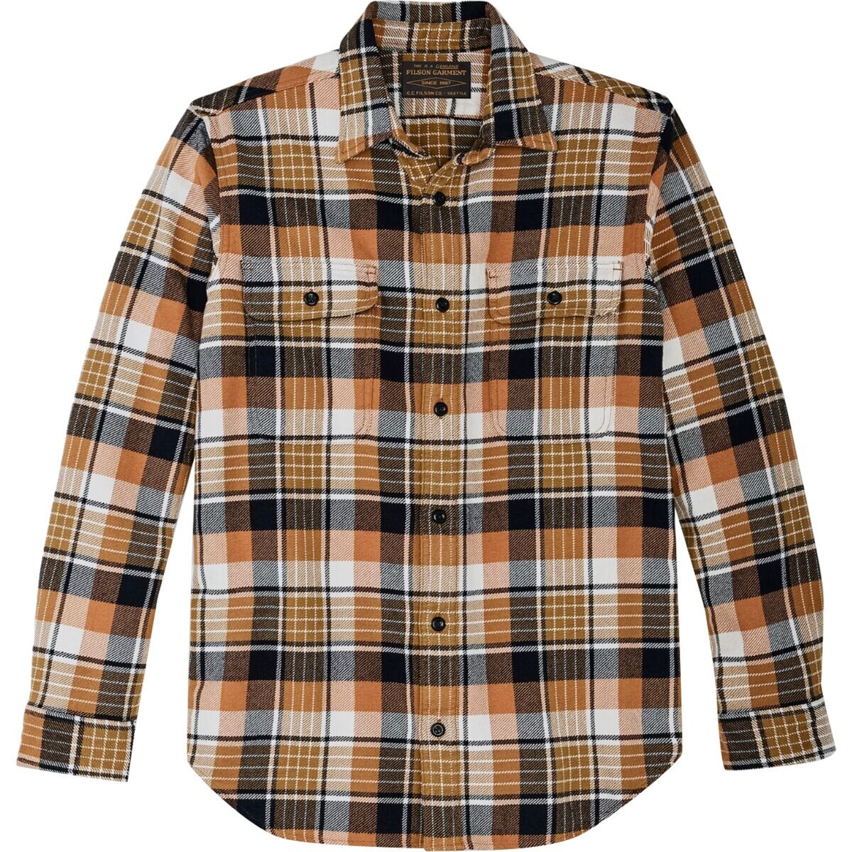 

Винтажная фланелевая рабочая рубашка Filson, цвет navy/cumin red