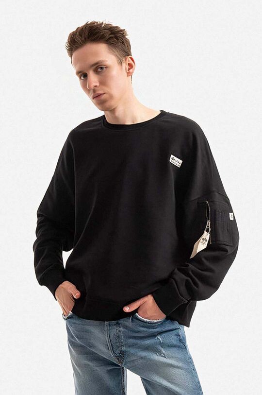 

Хлопковая толстовка Alpha Industries, черный