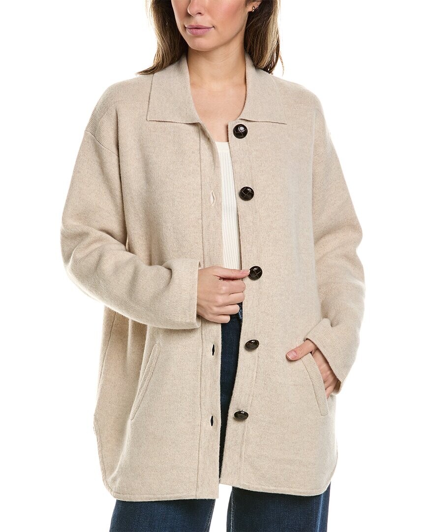 

Алашан Шерстяная куртка с пуговицами из кашемира ивы Alashan Cashmere, розовый