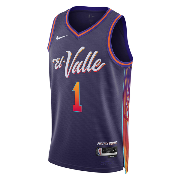Майка Nike Dri-FIT NBA Swingman Jersey 2023/24 City Edition 'Phoenix Suns Devin Booker', фиолетовый 2021 new mens american basketball phoenix devin booker jersey