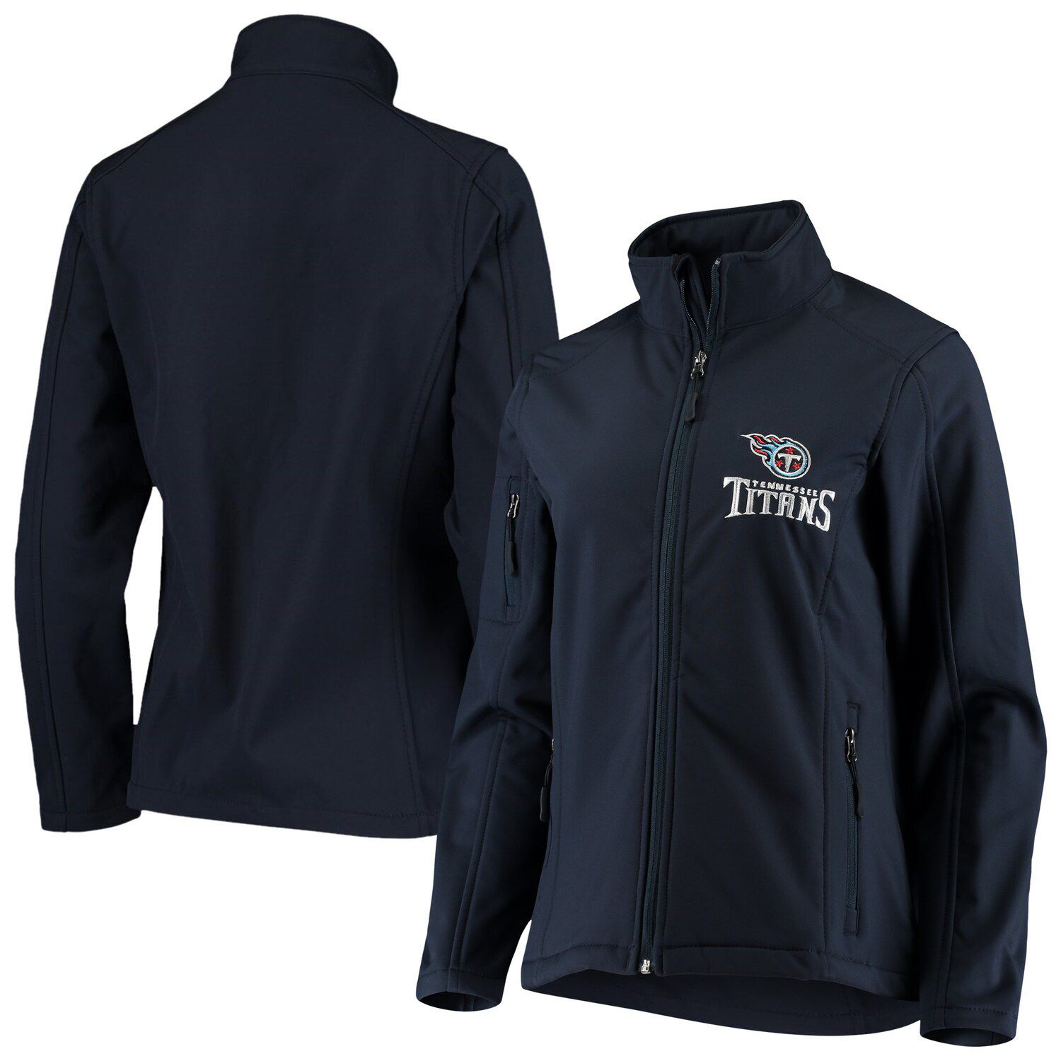 Женская темно-синяя куртка из софтшелла Tennessee Titans с молнией во всю длину