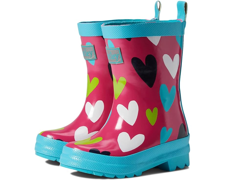 Ботинки Hatley Confetti Hearts Shiny Rain Boots, розовый ботинки hatley shiny rain boots темно синий