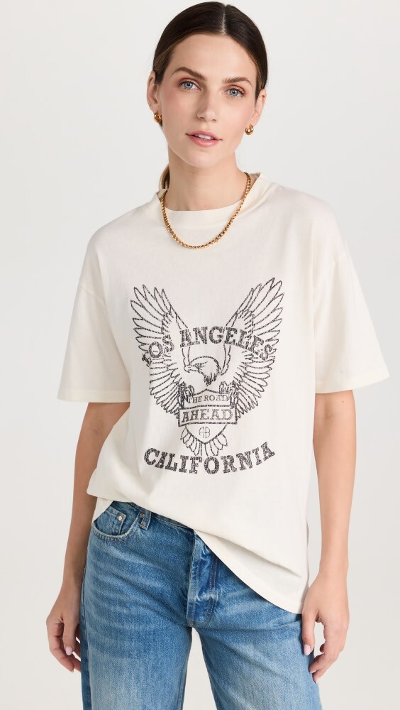 

Футболка ANINE BING Milo Tee Black Eagle, белый