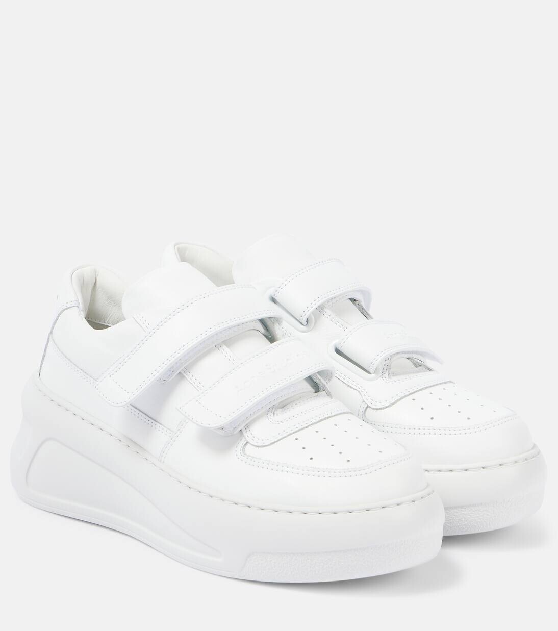 

Кожаные кроссовки на платформе Acne Studios, цвет optic white/optic white