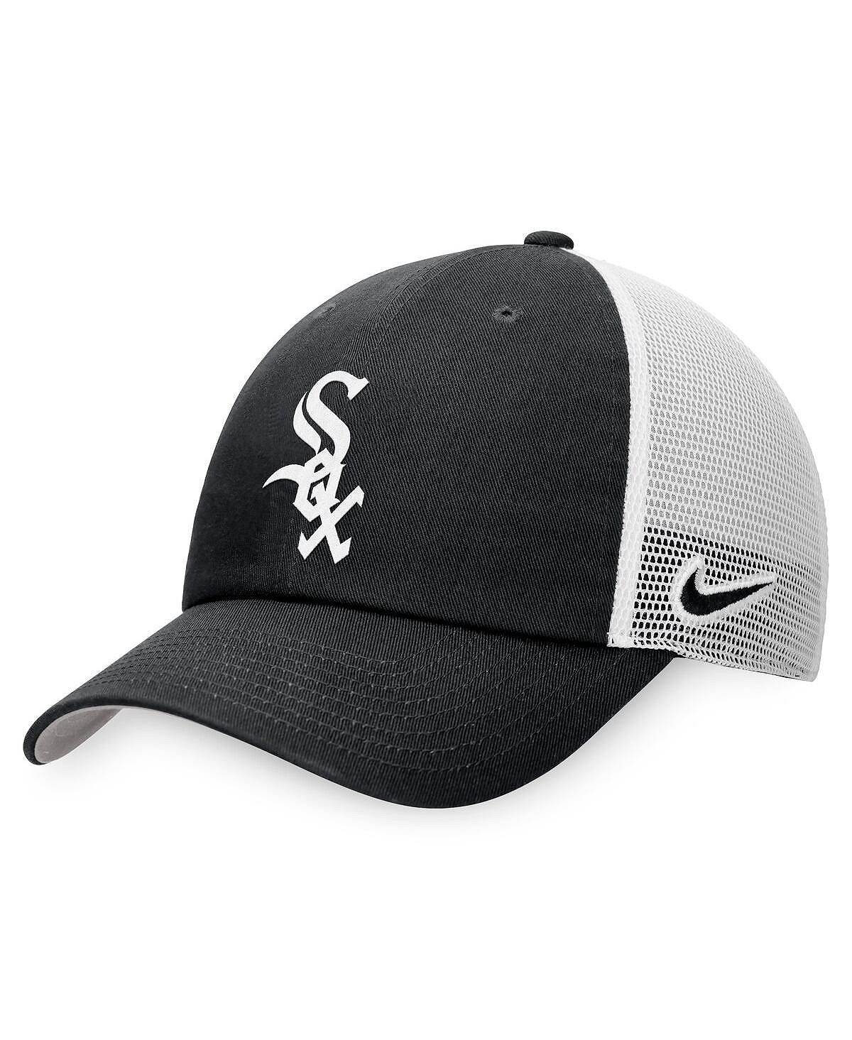 

Мужская регулируемая кепка Trucker черного и белого цвета Chicago White Sox Heritage86 Nike