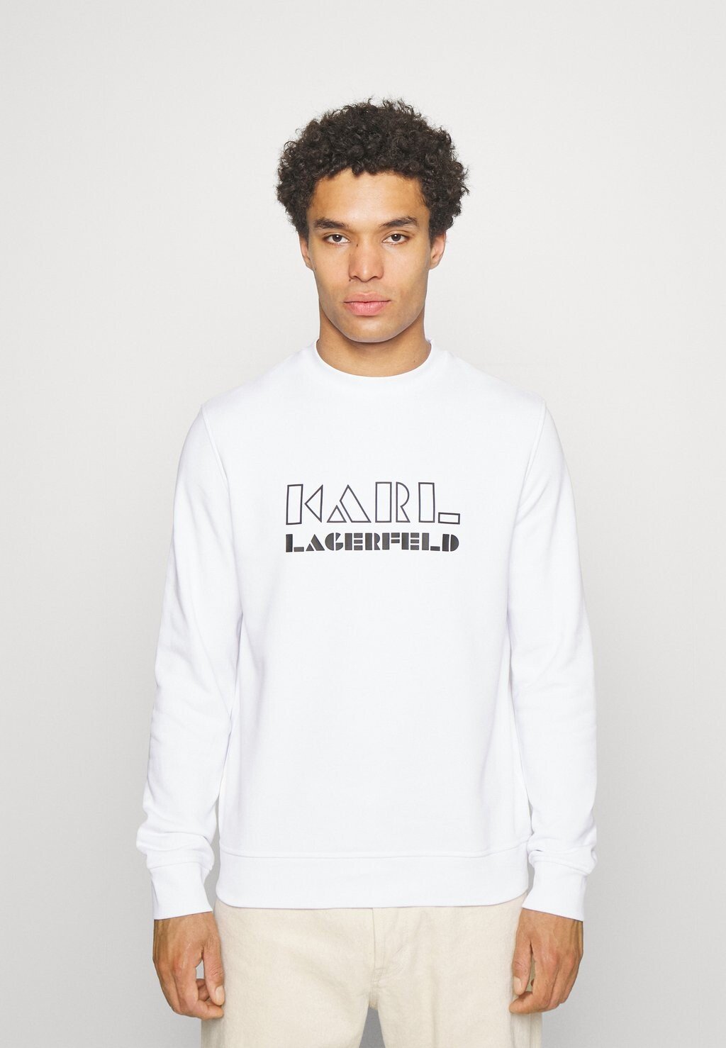 

Толстовка KARL LAGERFELD Crewneck, белый/черный