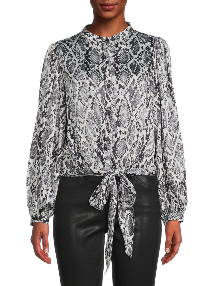 Блузка с принтом цвет Pythonа Donna Karan New York, цвет Python цена и фото