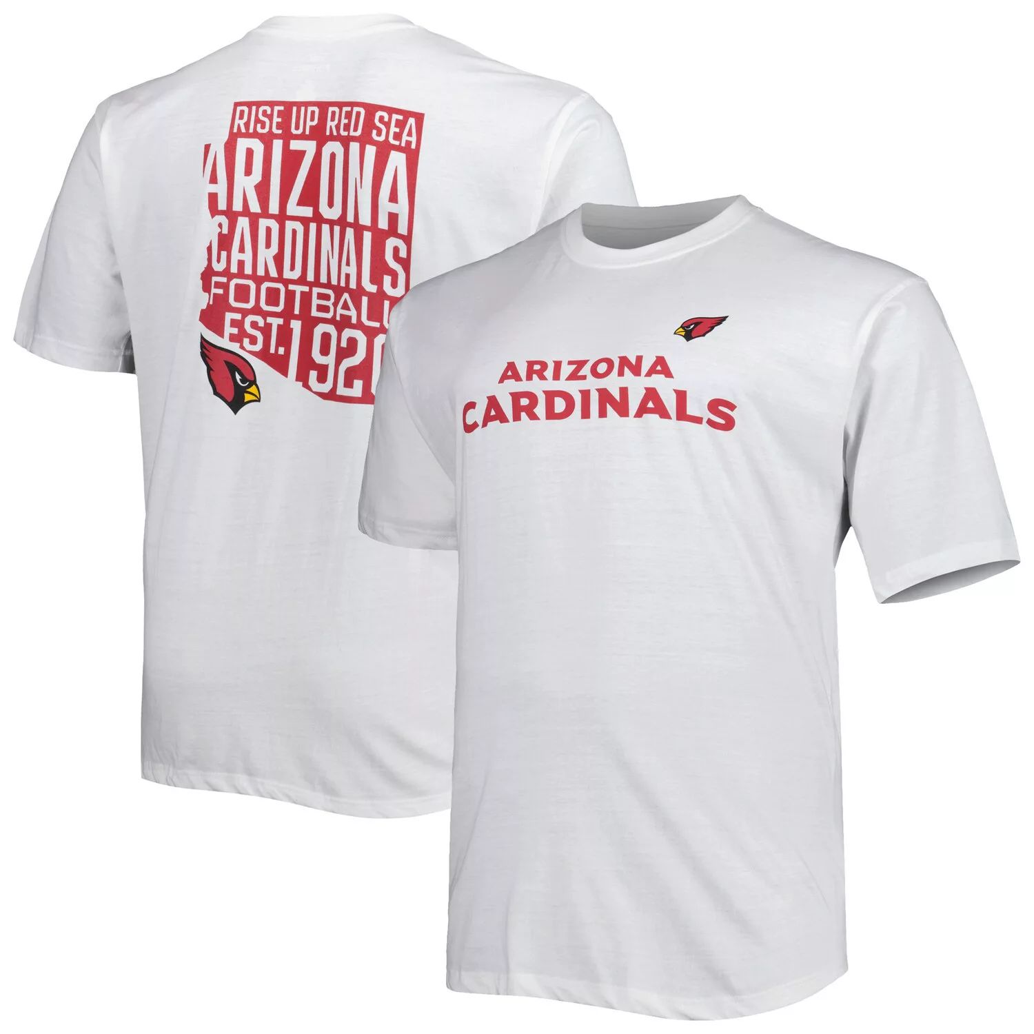 Мужская белая фирменная футболка Arizona Cardinals Big & Tall Hometown Collection Hot Shot Fanatics