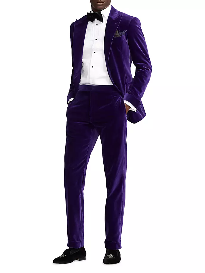 

Бархатные брюки узкого кроя Ralph Lauren Purple Label, фиолетовый