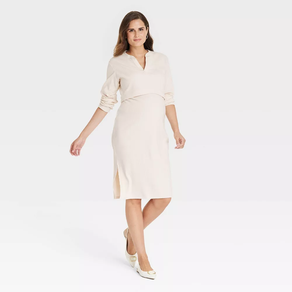 

Комплект для беременных в рубчик Henley - Isabel Maternity от Ingrid & Isabel Isabel Maternity by Ingrid & Isabel, цвет Cream