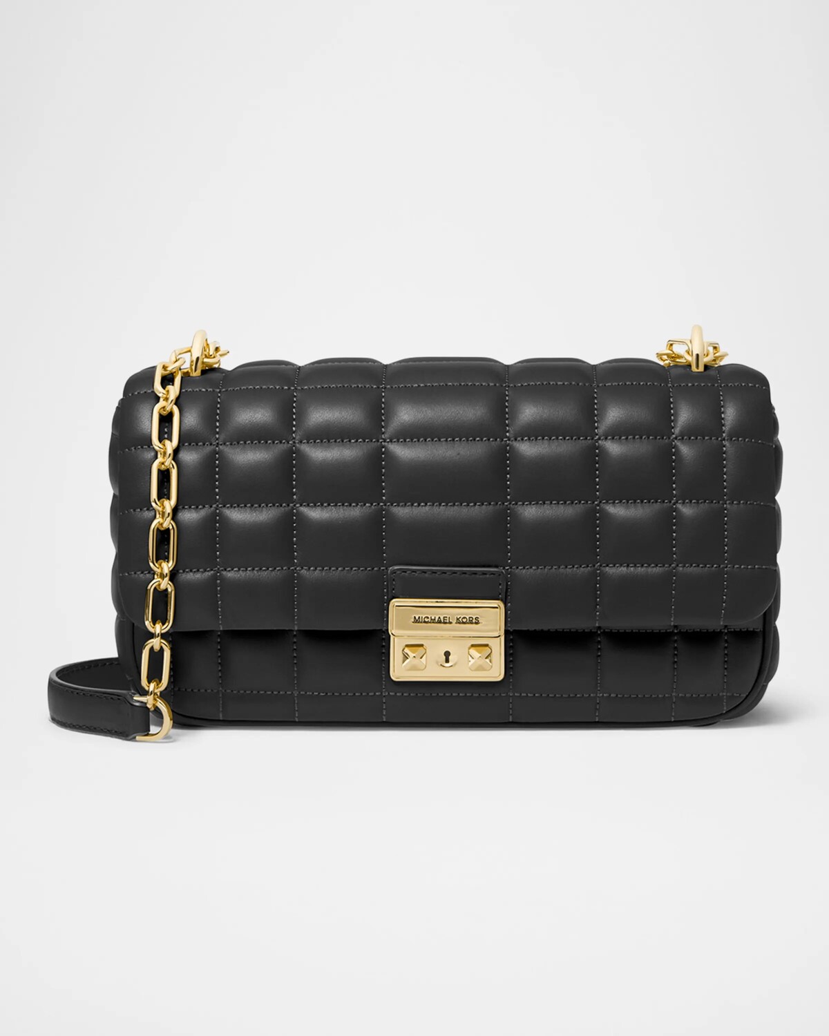 

Стеганая кожаная сумка через плечо Tribeca Michael Michael Kors, черный