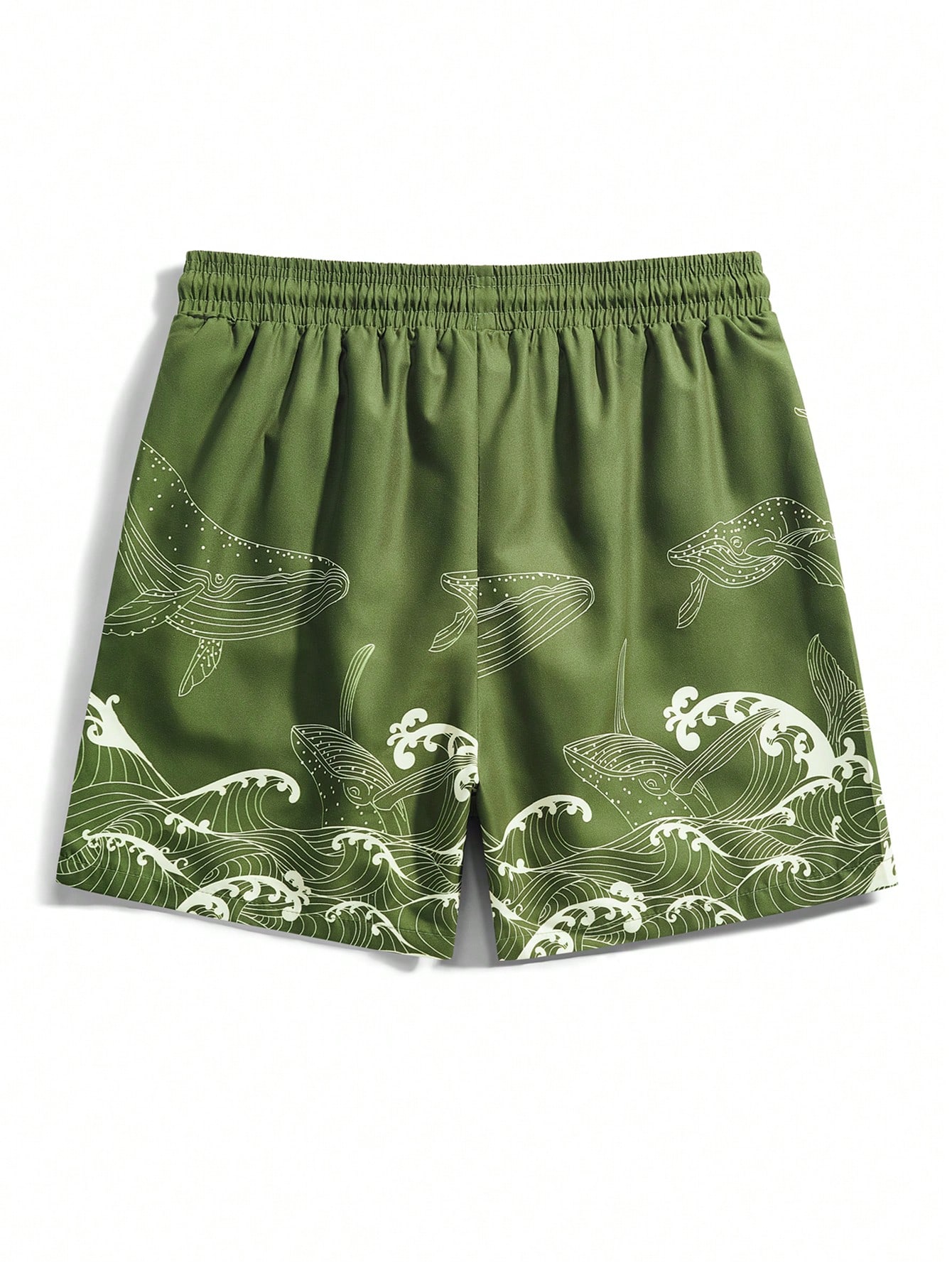 Мужские пляжные шорты Manfinity с мультяшным принтом и завязками на талии, армейский зеленый