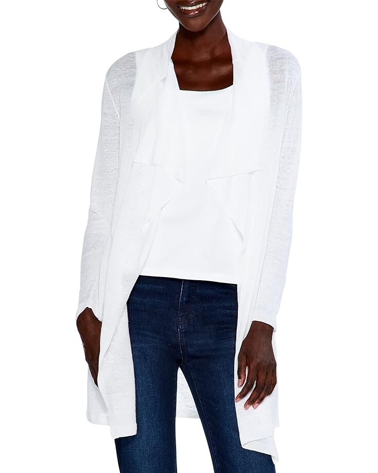 

Свитер NIC+ZOE Petite Drape Front Cardigan, белый