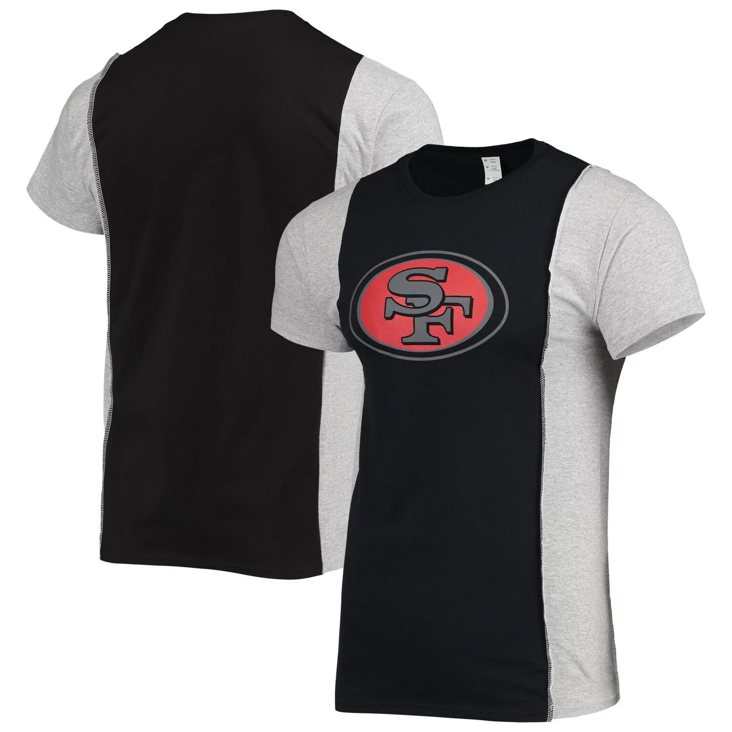 Мужская футболка Refried Apparel черная/серая с мелированием San Francisco 49ers из экологически чистого материала с разрезом
