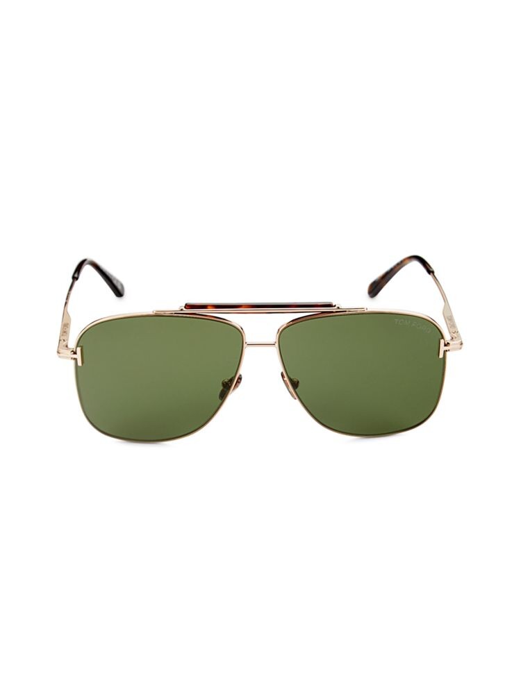 

Квадратные солнцезащитные очки 60 мм Tom Ford, цвет Gold Green