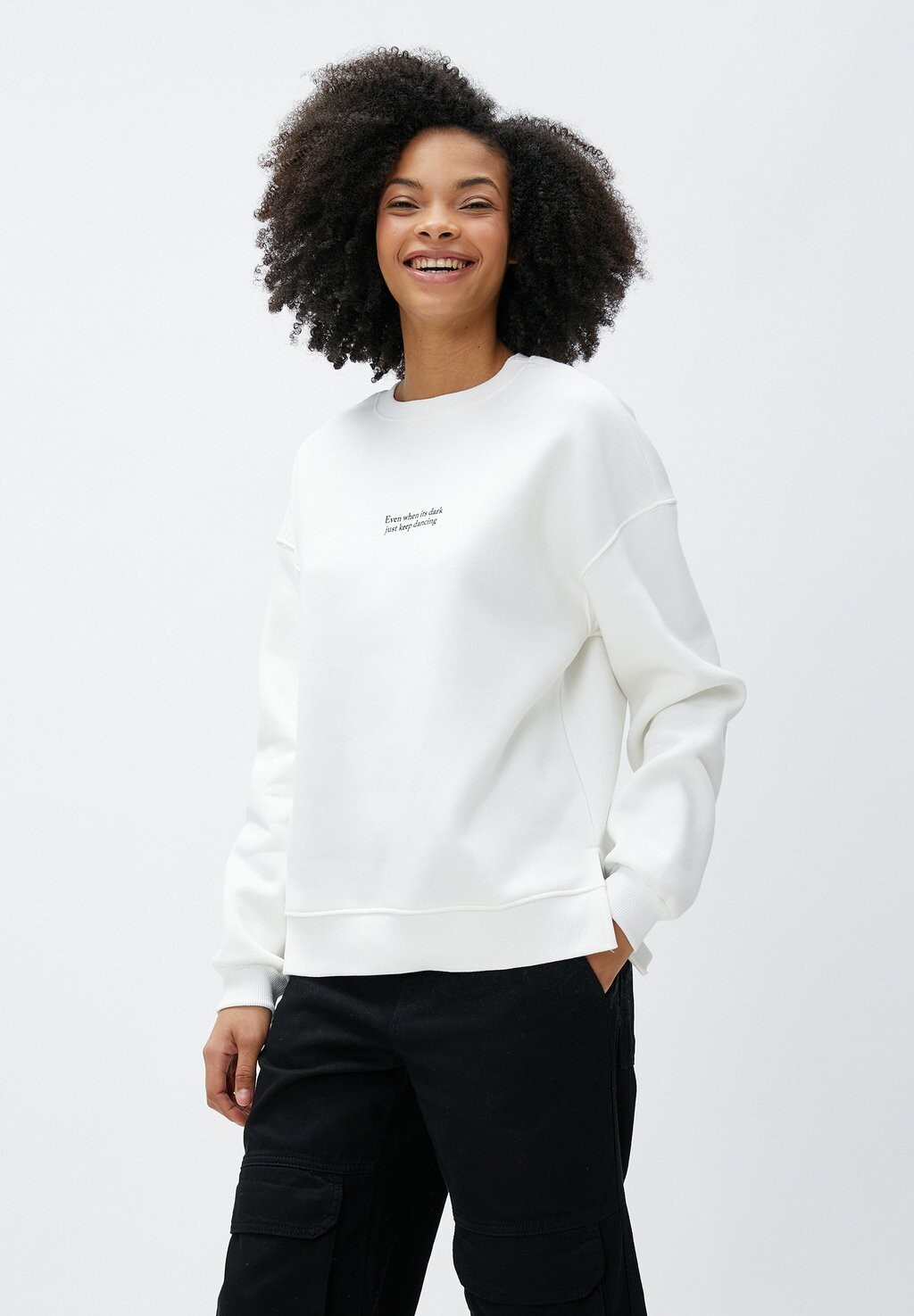 

Толстовка Slogan Printed Crew Neck Koton, цвет ecru