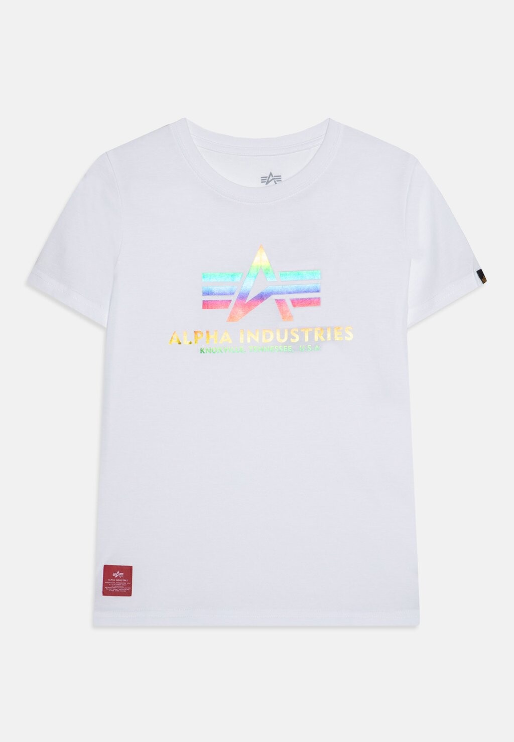 

Футболка с принтом Basic Kids Teens Unisex Alpha Industries, цвет white/red