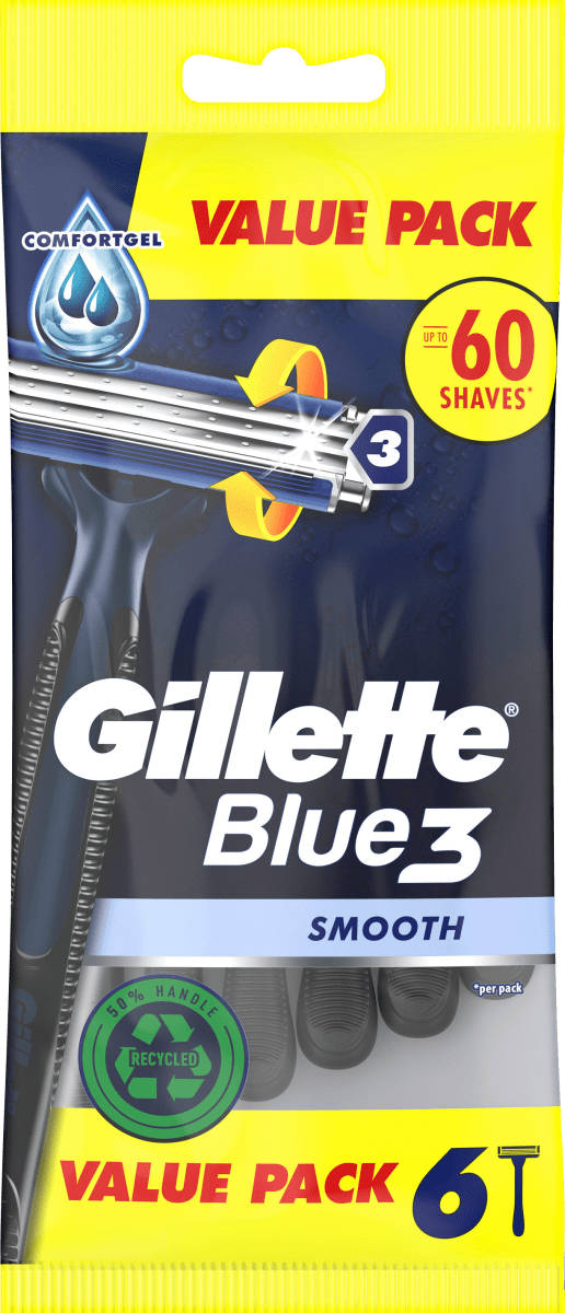 Бритвы одноразовые Blue3 Smooth 6 шт. Gillette