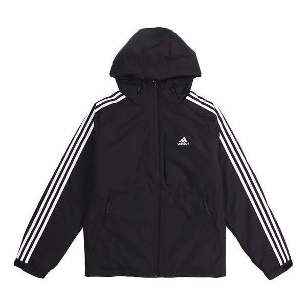 цена Пуховик adidas 3st Down Jkt Logo Printing Side Stripe Sports Stay Warm hooded down Jacket Black, черный