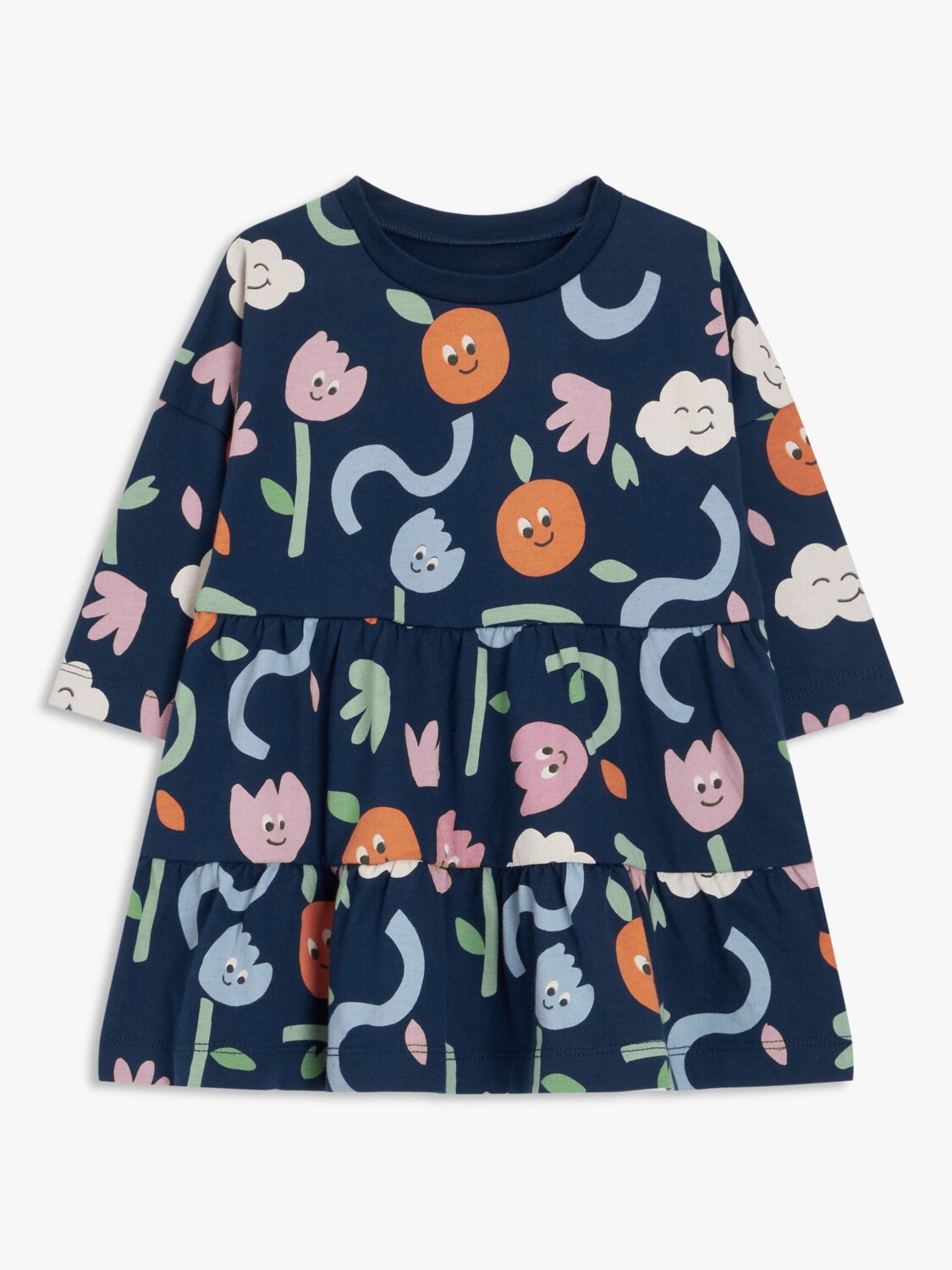 

Многоярусное платье Baby Tulip с цветочным принтом John Lewis ANYDAY, синий