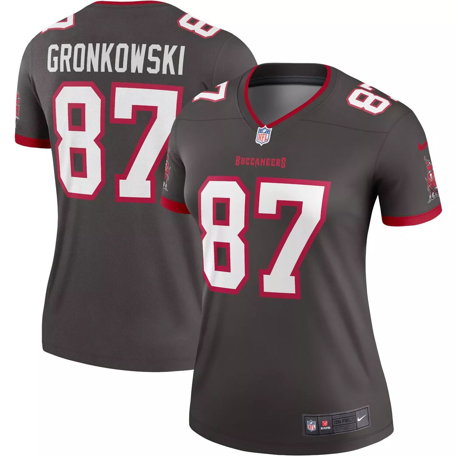 

Женская майка Nike Rob Gronkowski Pewter Tampa Bay Buccaneers Alternate Legend Nike