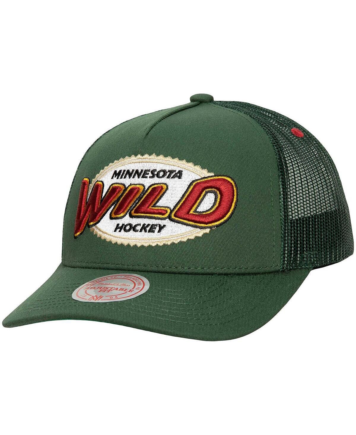 

Мужская зеленая кепка Minnesota Wild Team Seal Trucker Snapback Mitchell & Ness