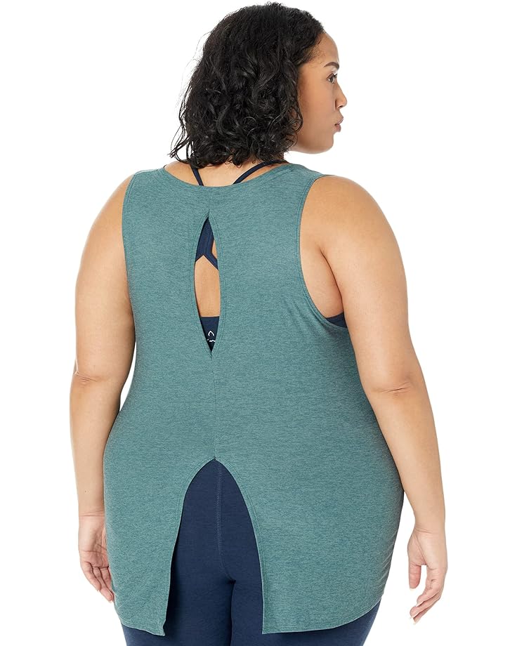 Топ Beyond Yoga Plus Size All About It Split Back Bopo Tank Top, цвет Rainforest Blue Heather