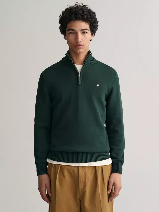 

Джемпер GANT Casual Half Zip Cotton Knit, цвет tartan green