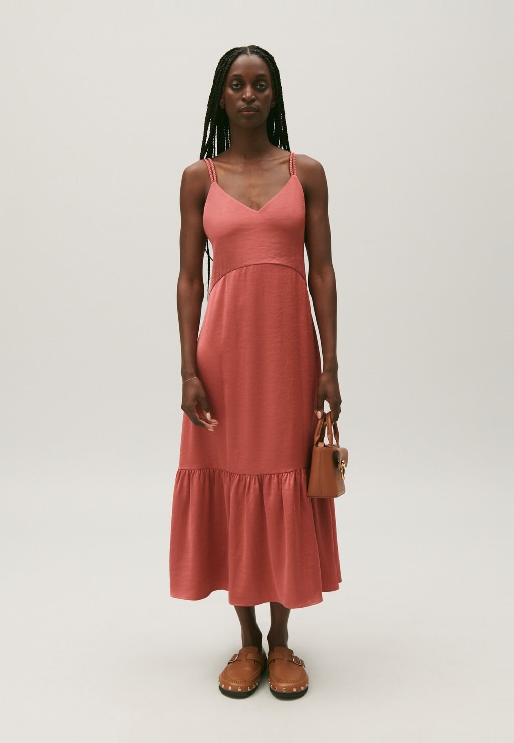 

Платье длинное Roya Claudie Pierlot, цвет terracotta