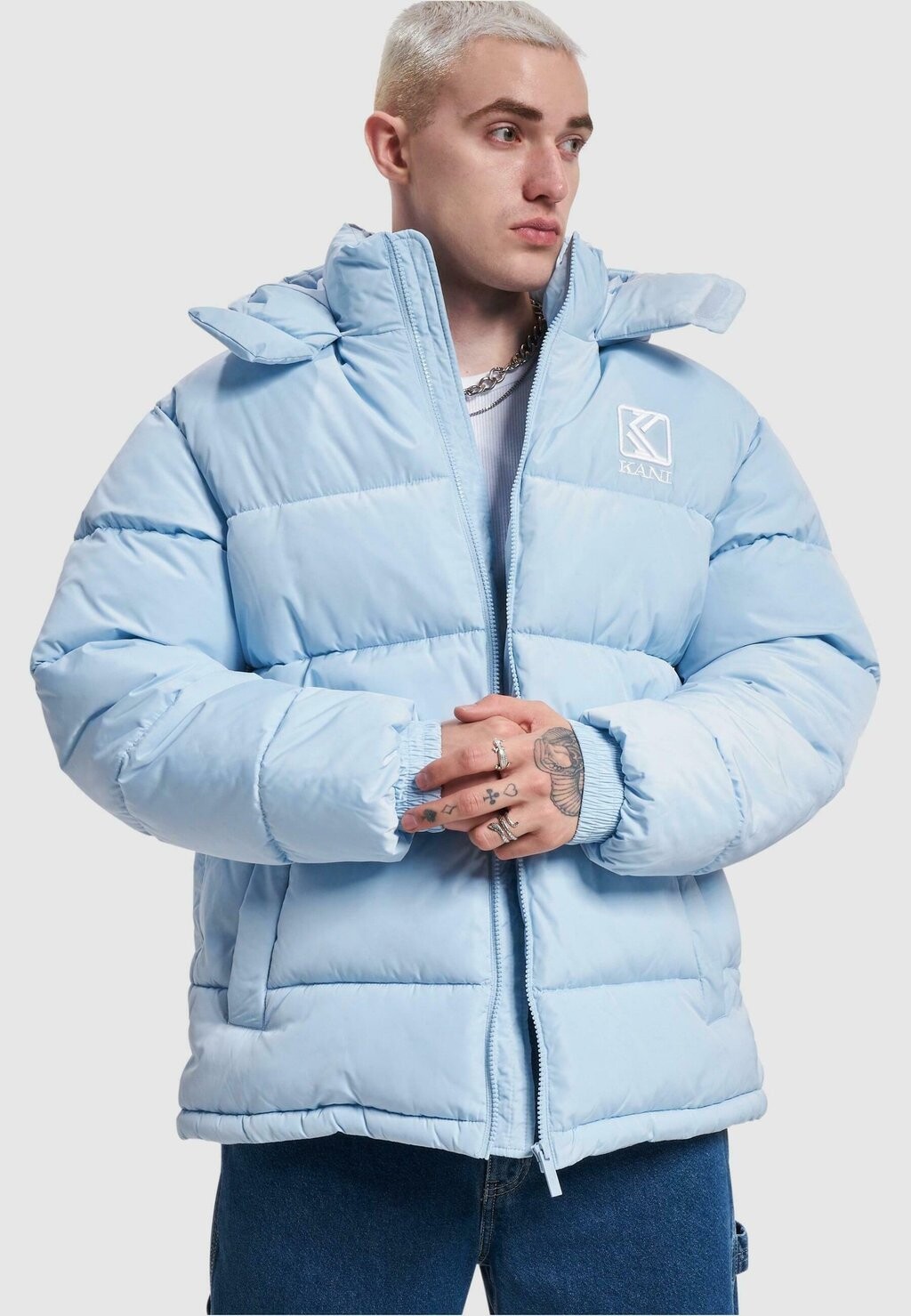 

Зимнее пальто Og Hooded Puffer Karl Kani, цвет light blue