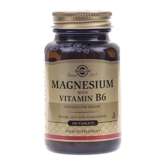 Solgar, Магний с витамином В6, 100 таблеток, коричневый