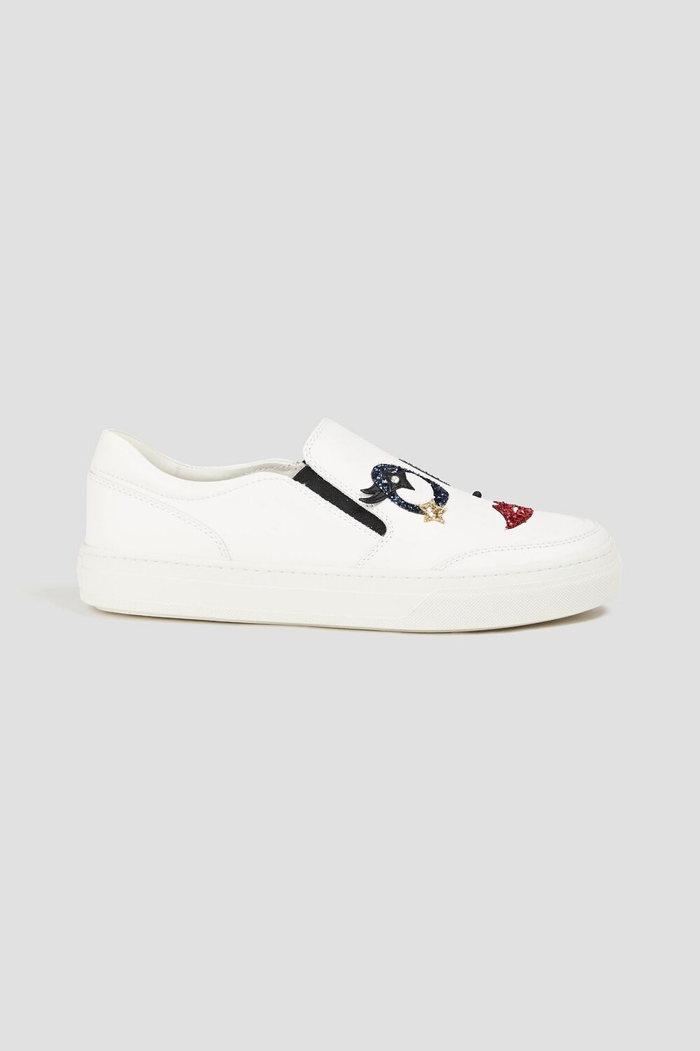 

Кроссовки без шнуровки из кожи с украшением TOD'S, белый