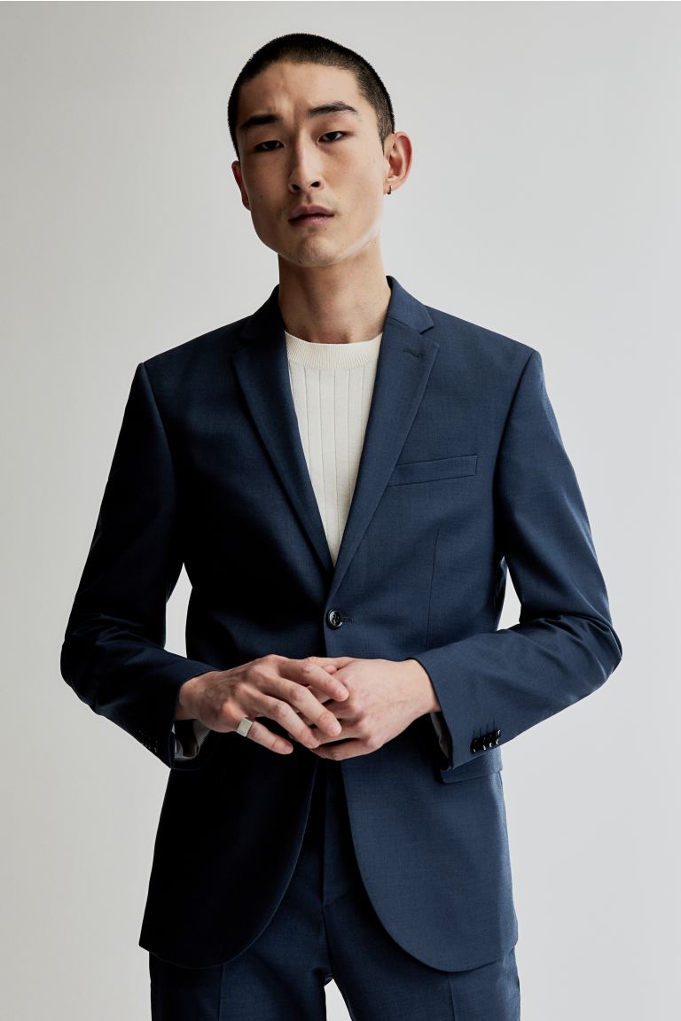 Узкая куртка H&M, синий цена и фото
