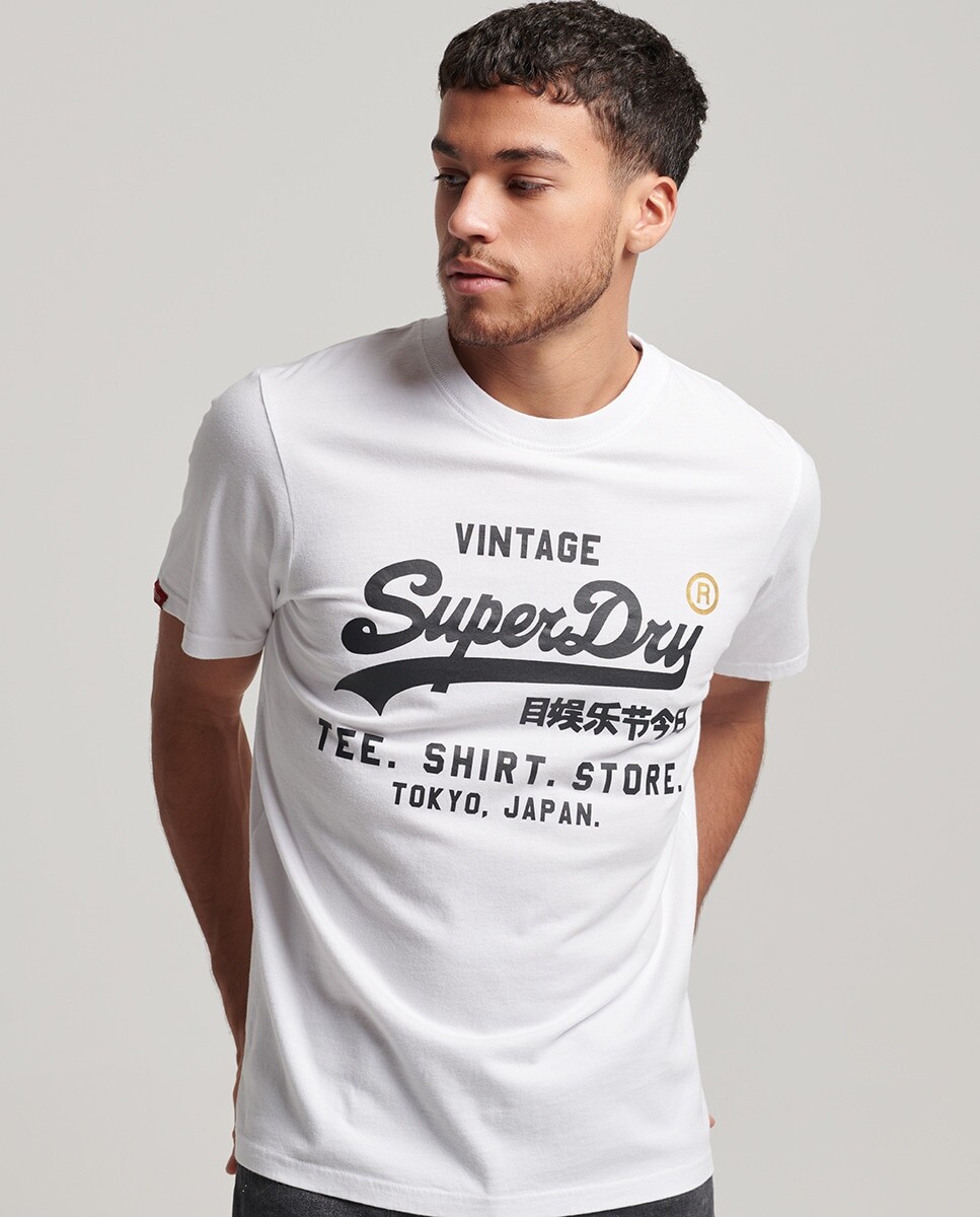 

Классическая мужская футболка с логотипом Vintage Logo Store Superdry, белый