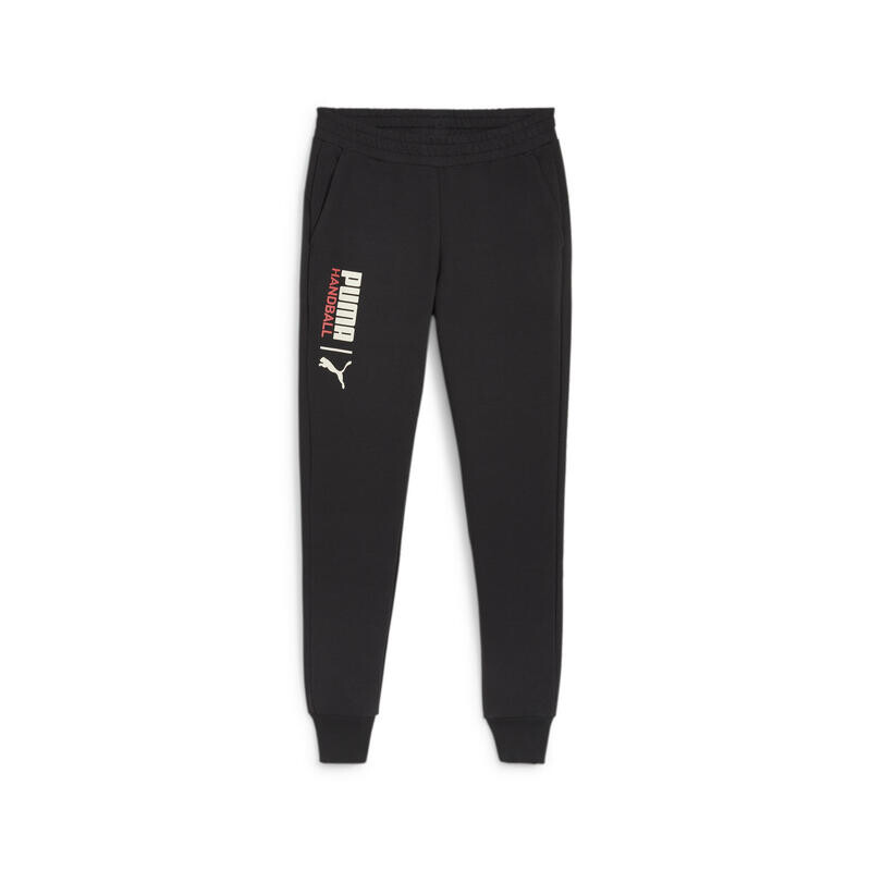 

Мужские спортивные брюки для гандбола PUMA черные, миндально-бежевые.