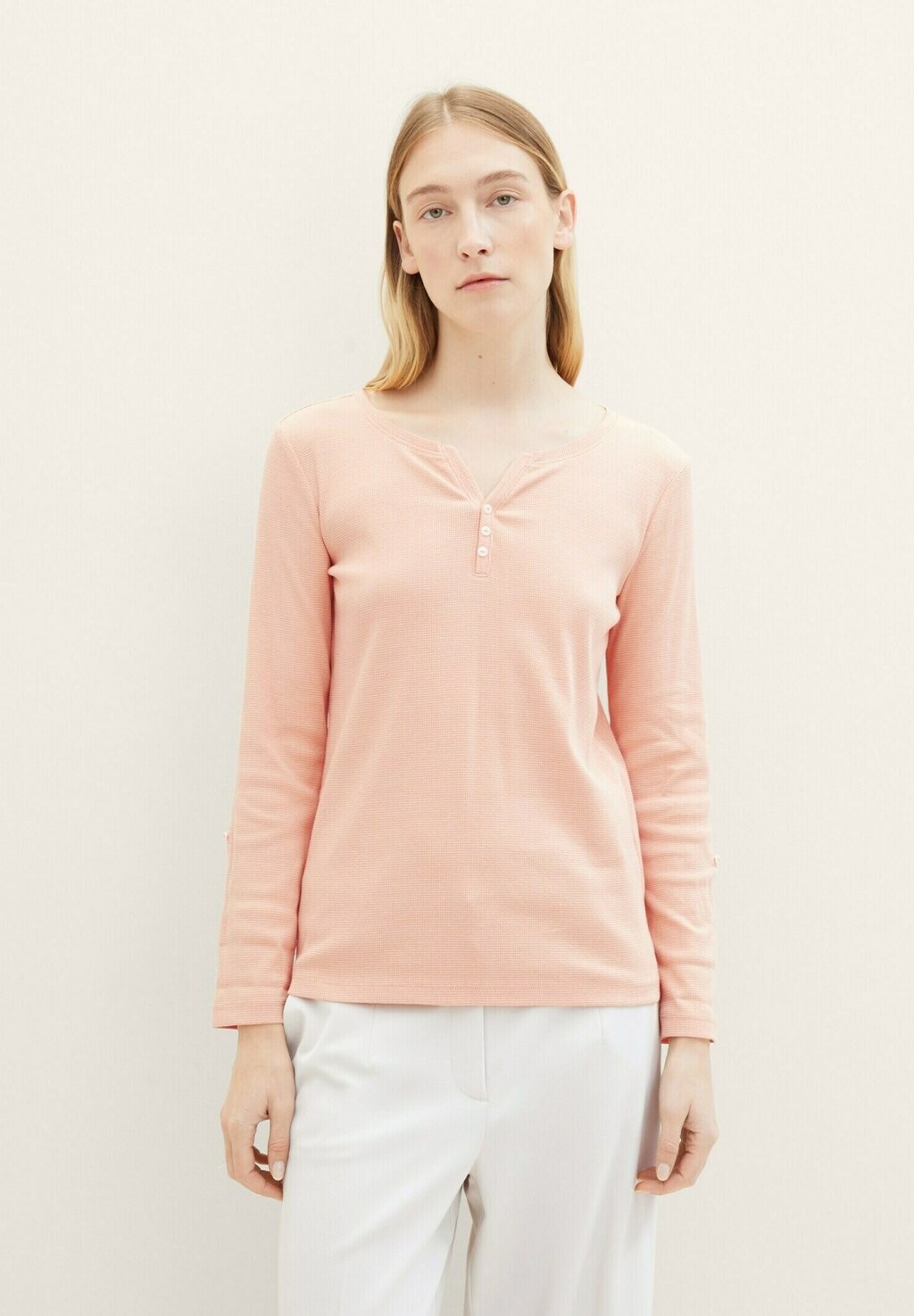 

Рубашка с длинным рукавом TOM TAILOR, цвет apricot offwhite stripe ck