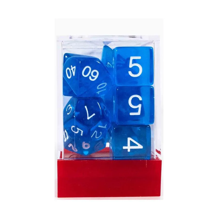 

Поликомплект Синий с Белым (10), Dice - Transparent (Koplow)