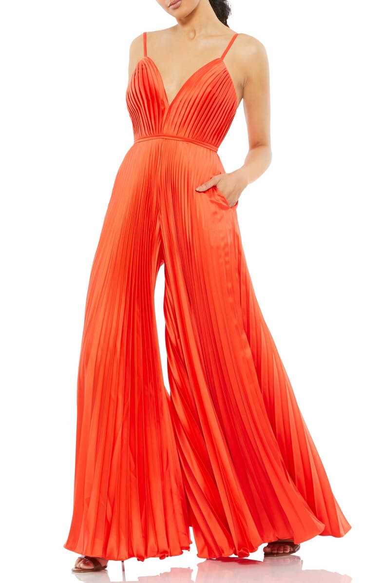 

Атласный комбинезон с широкими штанинами и складками IEENA FOR MAC DUGGAL